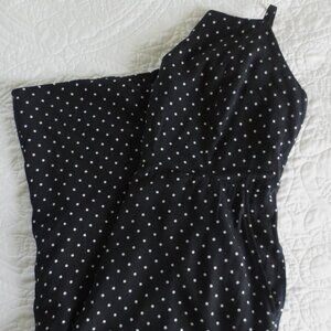 Old Navy Black & White Polka Dot Cropped Jumpsuit